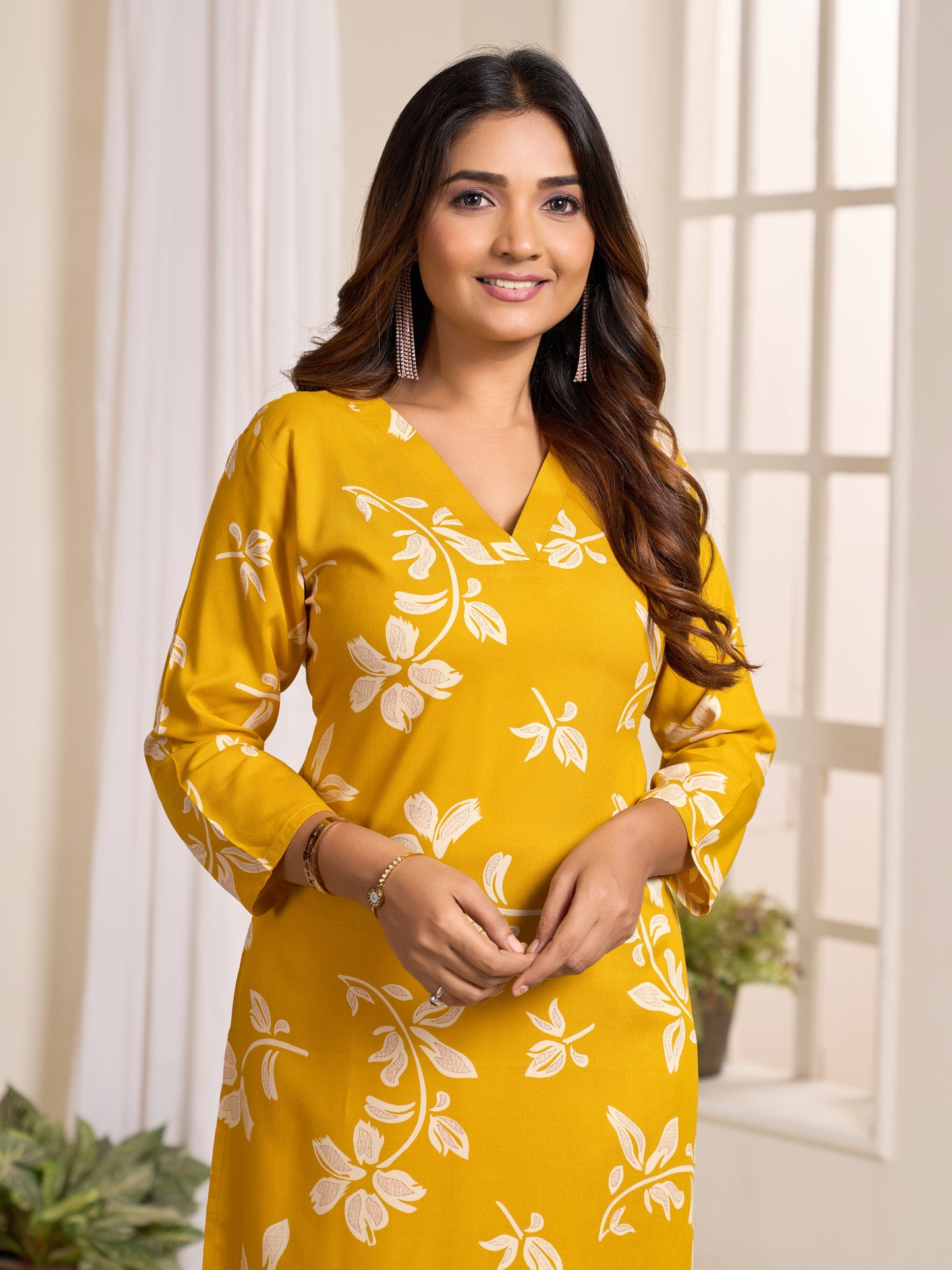 Mustard Yellow Floral Printed Co-ord set