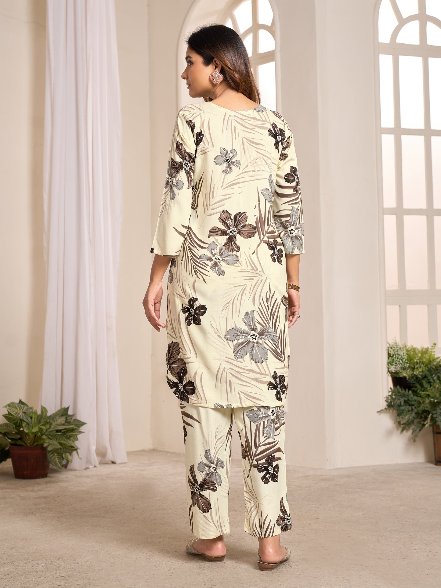 Floral Breeze Beige Co-ord Set