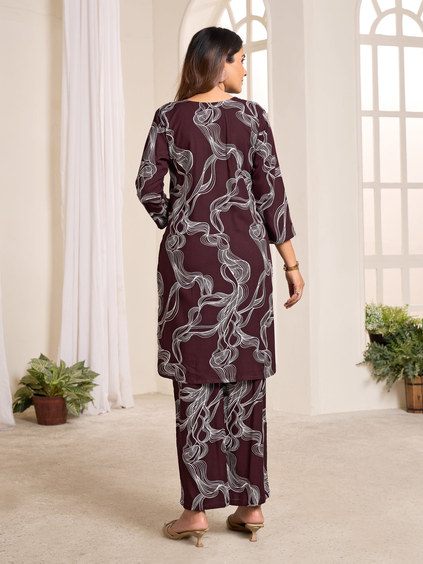 Wine Wave Abstract Co-ord Set
