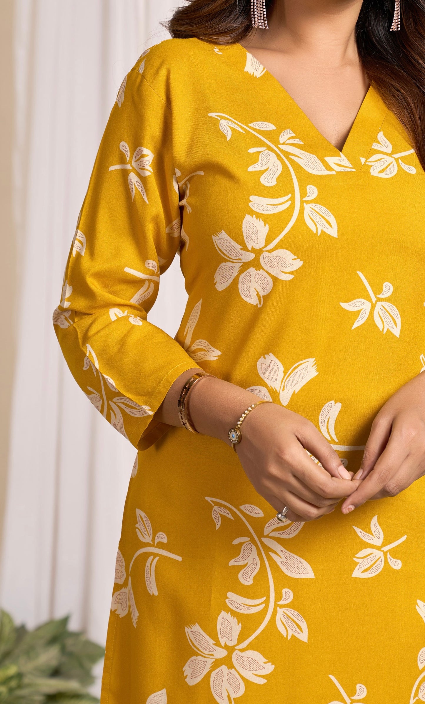 Mustard Yellow Floral Printed Co-ord set