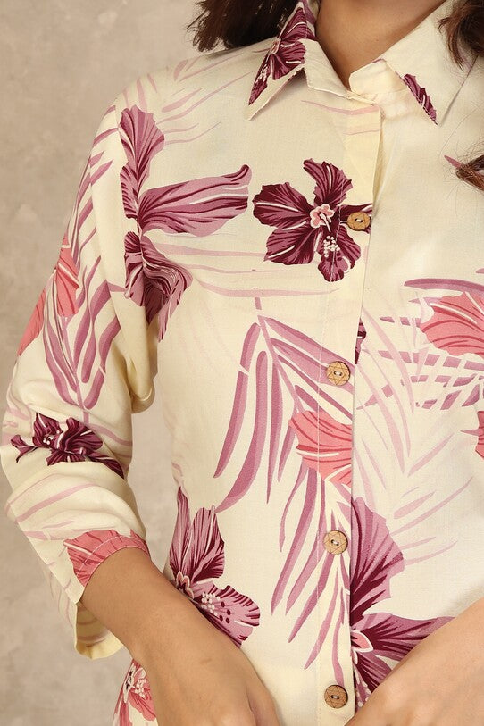 Ivory Floral Print Co-ord Set