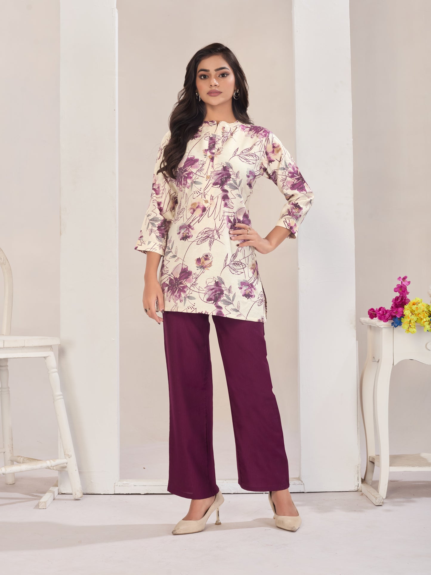 Ivory Burlin Cotton Coord Set