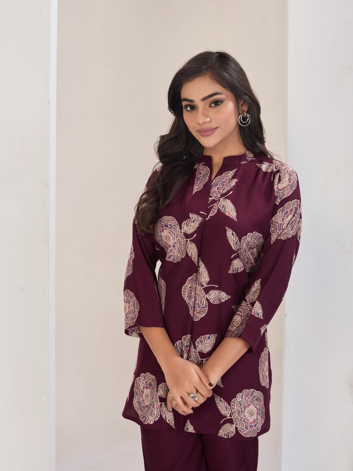 Red Burlin Cotton Coord Set