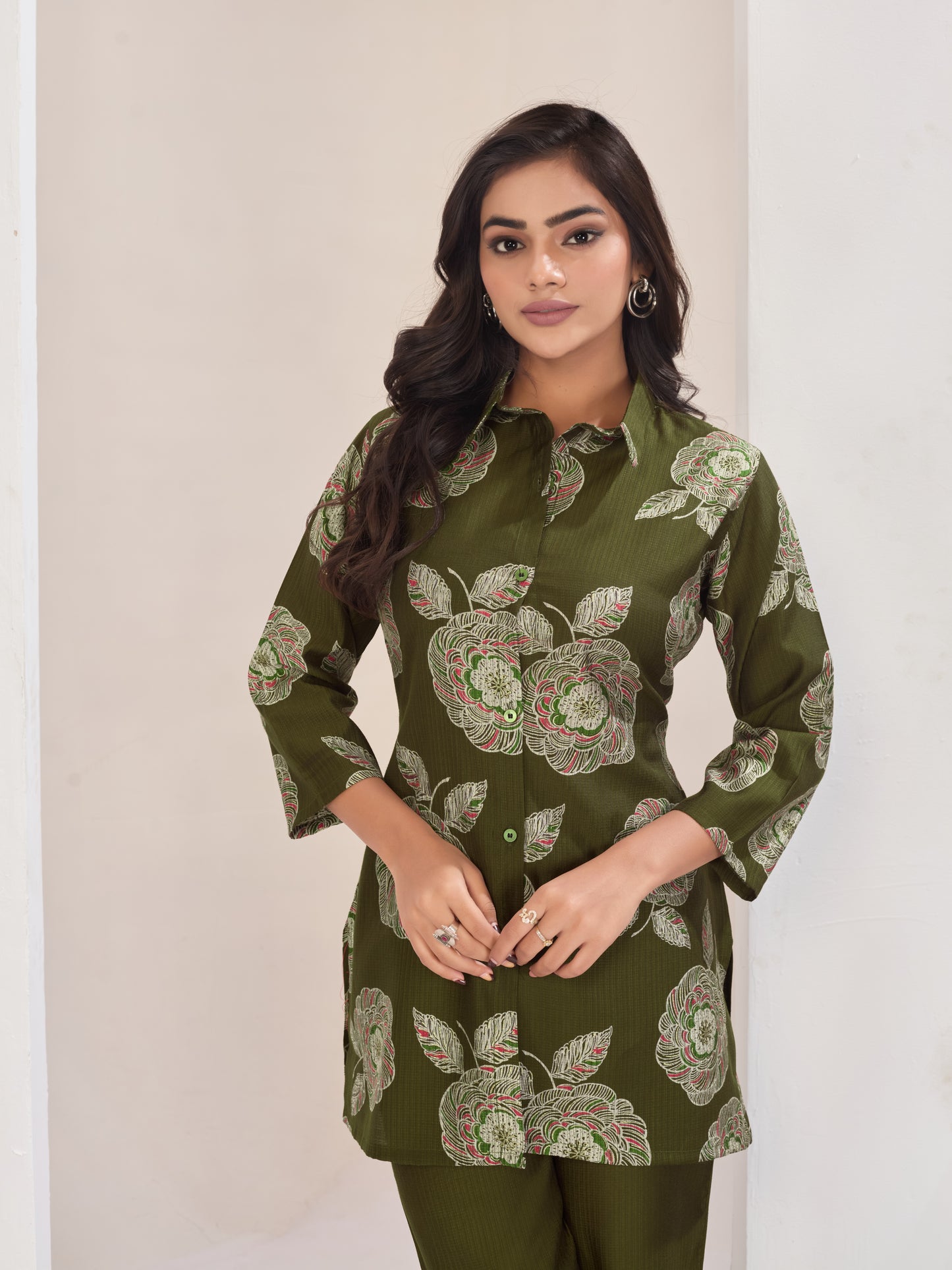 Green Burlin Cotton Coord Set
