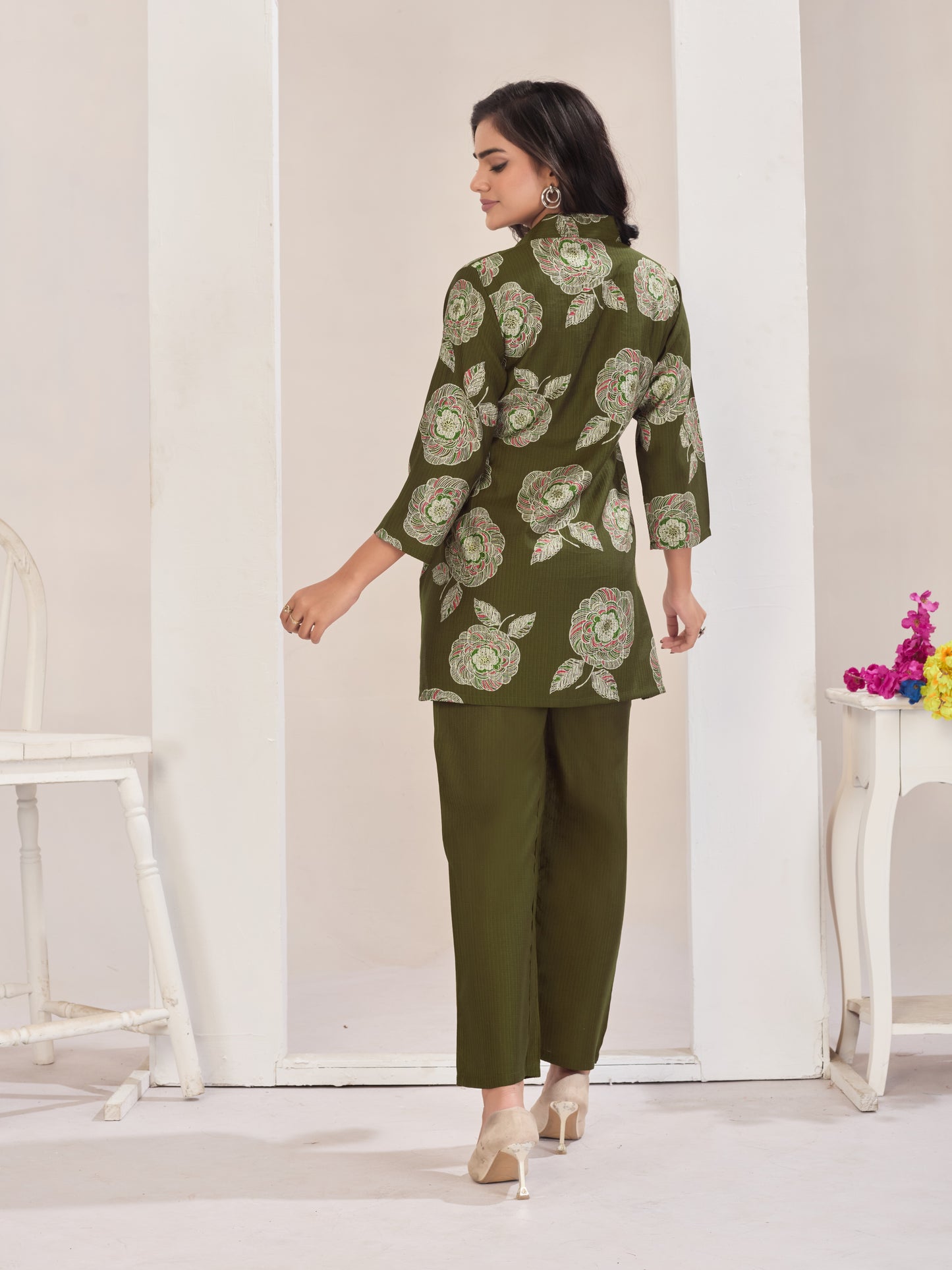 Green Burlin Cotton Coord Set